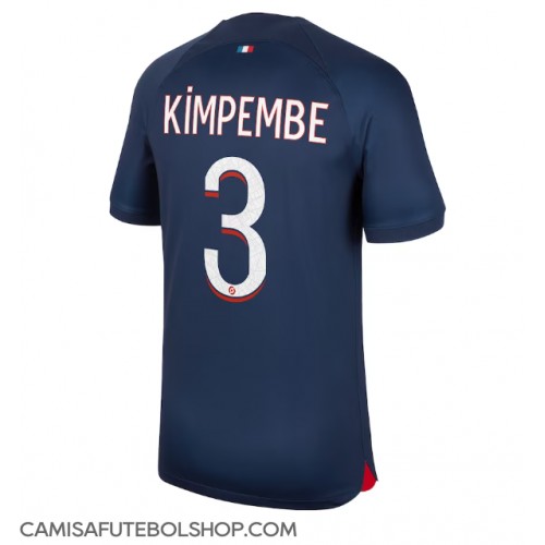 Camisa de time de futebol Paris Saint-Germain Presnel Kimpembe #3 Replicas 1º Equipamento 2023-24 Manga Curta
